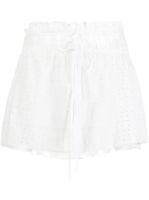 GANNI broderie anglaise organic cotton miniskirt White F8078