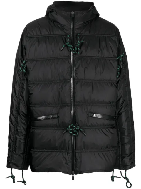 Herno zipped hooded padded jacket Black PI00282UL12797