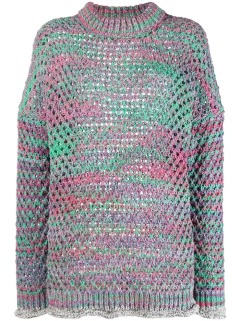 The Attico crew neck crocheted jumper Pink 232WCK79KC062