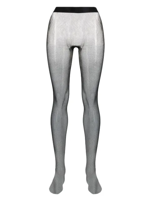 Wolford fishnet semi-sheer tights Black 19393