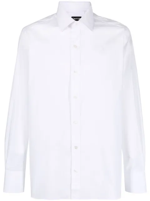 TOM FORD long-sleeved cotton shirt White HSBS01CGS11