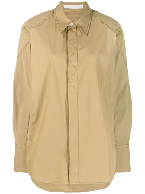 Dion Lee contrast stitching shirt jacket Neutrals C5031R23
