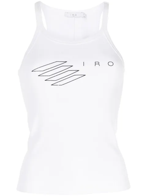 IRO logo-print tank top White WM21NIABI