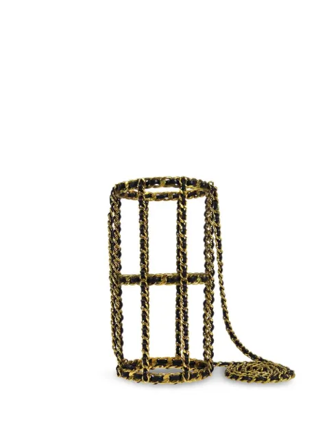CHANEL Pre-Owned 1994 chain-link crossbody bottle holder Black 94A