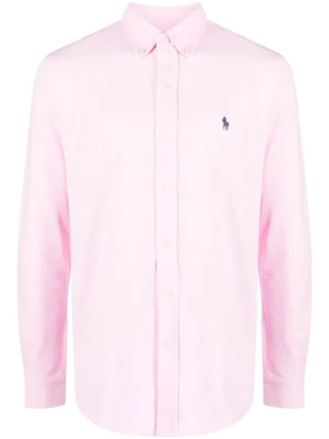 Polo Ralph Lauren embroidered-logo long-sleeve shirt Pink 710654408101