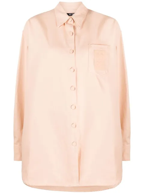 Raf Simons logo-patch oversized shirt Pink 231W24410080