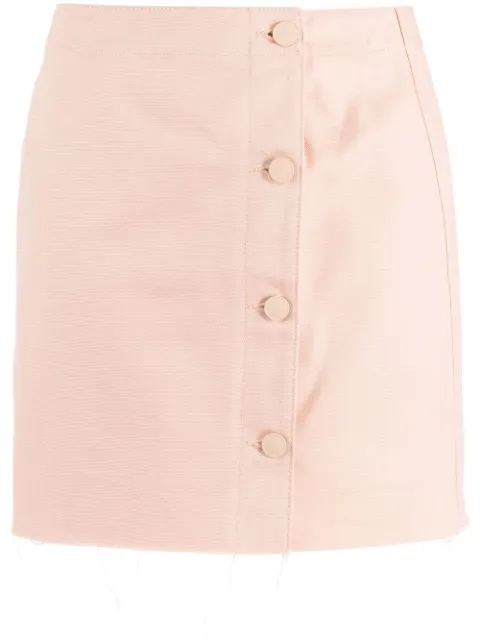 Raf Simons frayed cotton miniskirt Pink 231W46710080