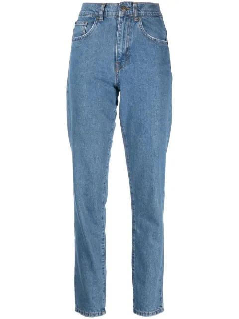TWINSET logo-embroidered tapered jeans Blue 231TP2586