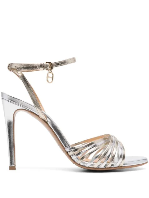TWINSET metallic-effect calf-leather sandals Silver 231TCP152