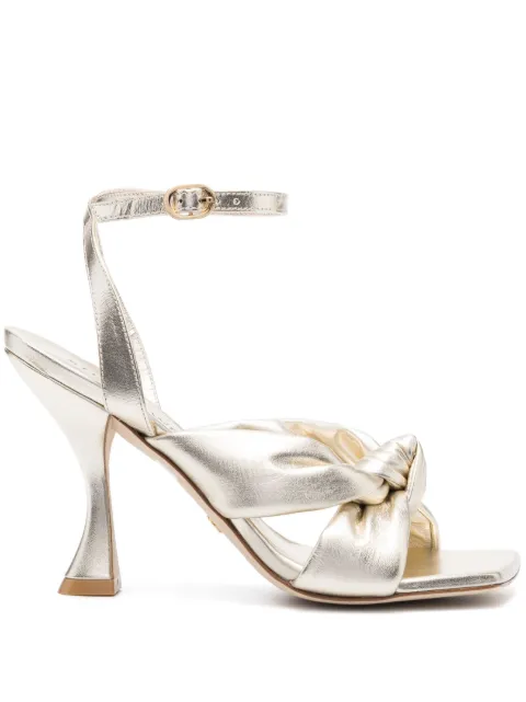 Stuart Weitzman Playa Ankle-strap 100mm Knot sandals Gold PLAYAANKLSTRP100KNSD880