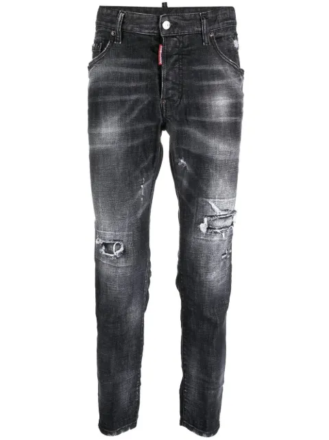 DSQUARED2 distressed skinny-cut jeans Black S71LB1142S30357