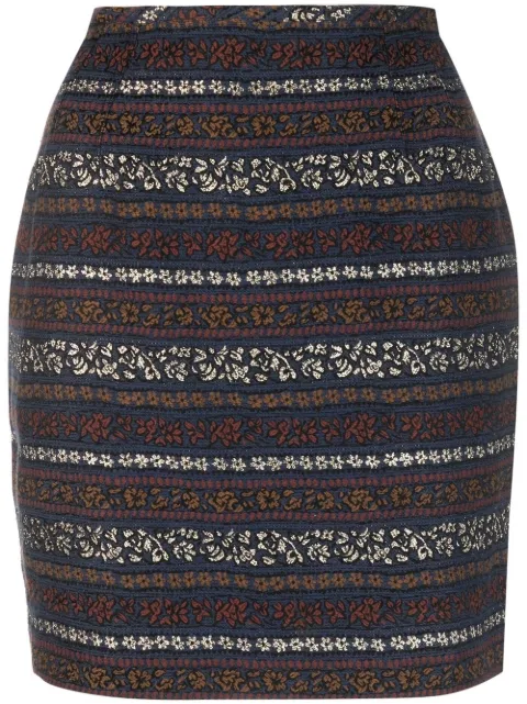 Jean Paul Gaultier Pre-Owned 1990s patterned-jacquard skirt Blue JPGA250PL
