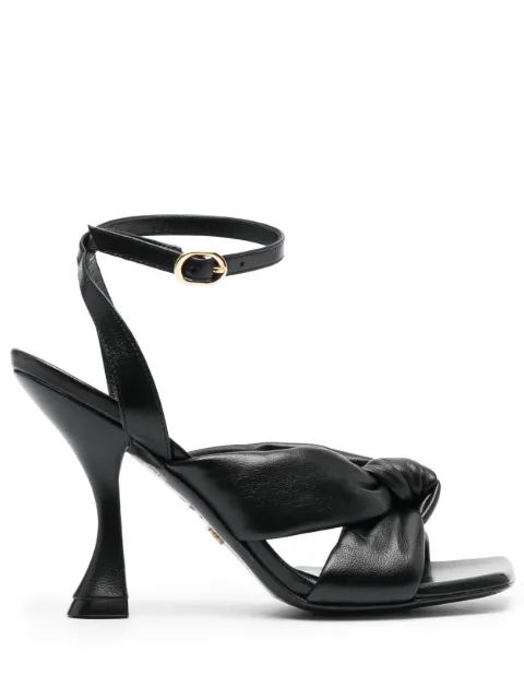 Stuart Weitzman Playa 110mm leather sandals Black SD881LAR