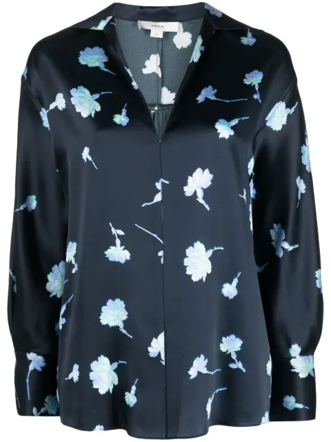 Vince floral print silk blouse Blue V918612749