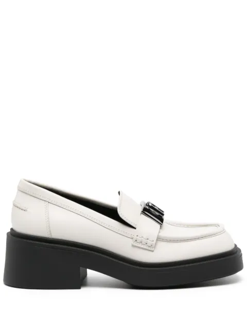 Furla 58mm logo-plaque leather loafers Neutrals YF58FCGWU0000