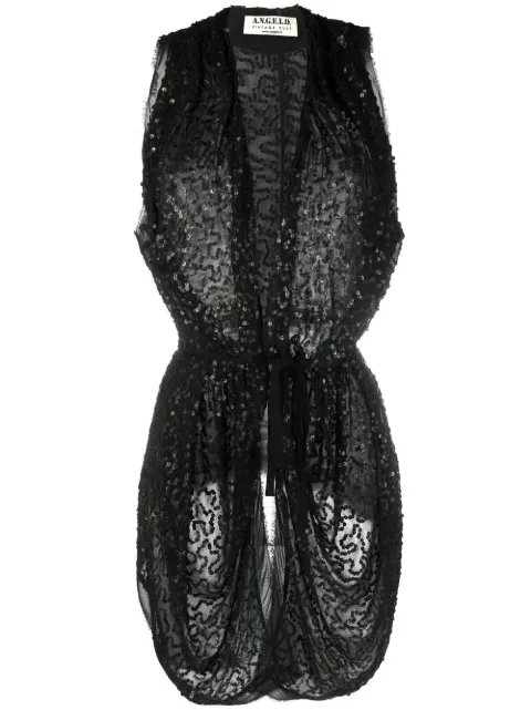 A.N.G.E.L.O. Vintage Cult 2010s sequin-embellished sleeveless jacket Black ANG450MDA