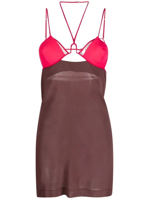 Nensi Dojaka cut-out cotton minidress Brown NDSS23DR093