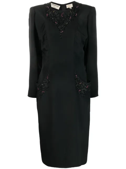 A.N.G.E.L.O. Vintage Cult 1980s embellished long-sleeved dress Black ANG450MB
