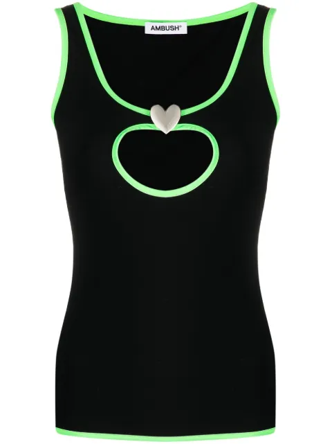 AMBUSH Heart Hole tank top Black BWAD047S23JER0011054