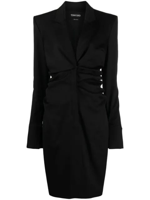TOM FORD ruch tailored midi dress Black AB3231FAX1049