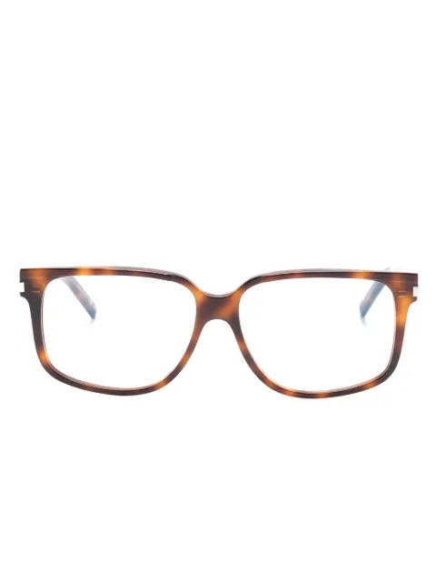 Saint Laurent Eyewear tortoiseshell-effect square-frame glasses Brown SL599OPT