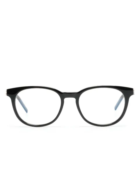 Saint Laurent Eyewear round-frame logo-detail glasses Black SLM111