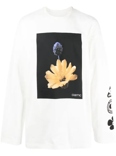 OAMC graphic-print long-sleeved T-shirt White 23E28OAJ18COT00727