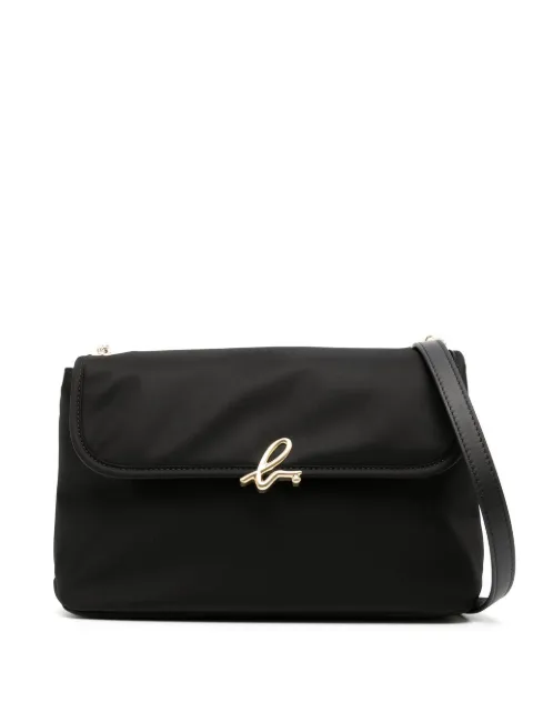 agnès b. logo-plaque detail crossbody bag Black O917VN01