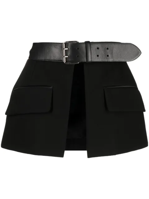 Dice Kayek High-waisted peplum belt skirt Black J414JBA