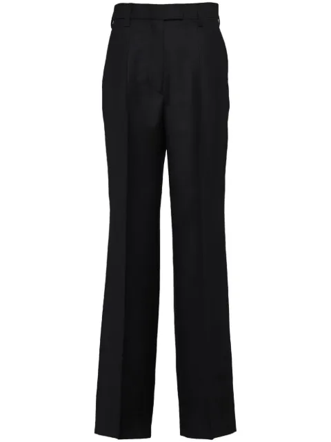 Prada triangle-logo kid-mohair trousers Black P243GYS231G54