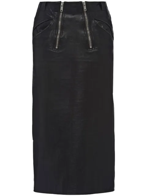 Prada double-zip leather pencil skirt Black 51837S23113AK