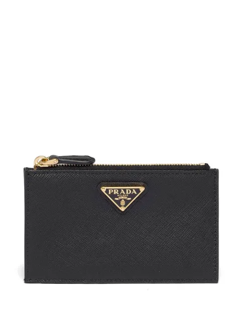 Prada leather logo-plaque card holder Black 1MC086QHH