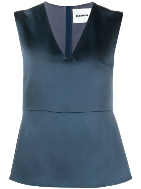 Jil Sander V-neck tank top Blue J01NC0112J76018
