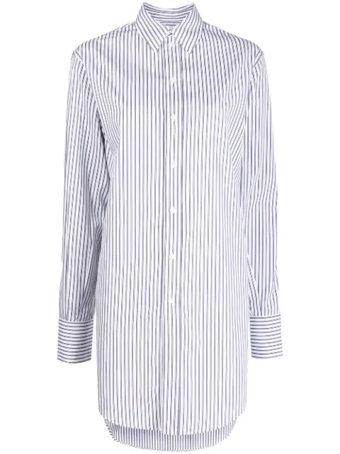 SA SU PHI striped silk shirt dress Blue S101CBE0133