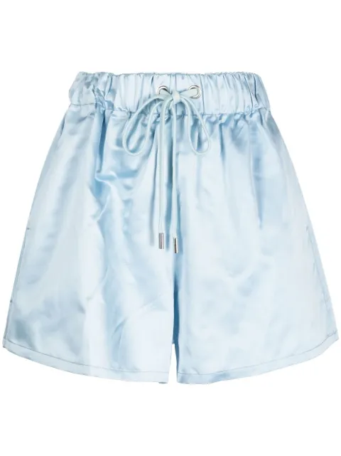 SA SU PHI elasticated high-waisted silk shorts Blue S301DUE0070