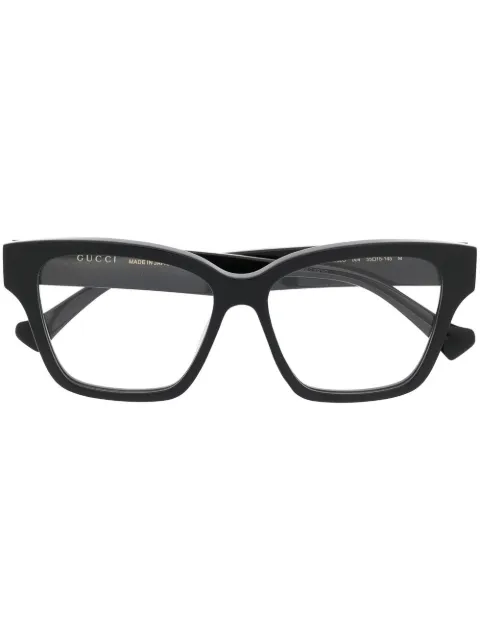Gucci Eyewear wayfarer GG stripe-detail glasses Black GG1302O004