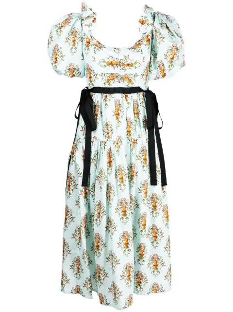 Agua By Agua Bendita floral-print midi dress Blue 11276