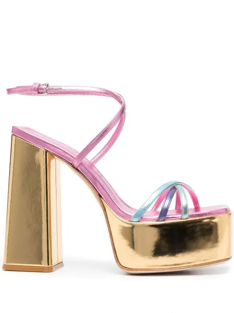 Haus of Honey foil-effect platform sandals Pink HW308WANNABEMETALGOLD