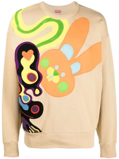 Kenzo appliqué-detail sweatshirt Neutrals FD55SW4704MF