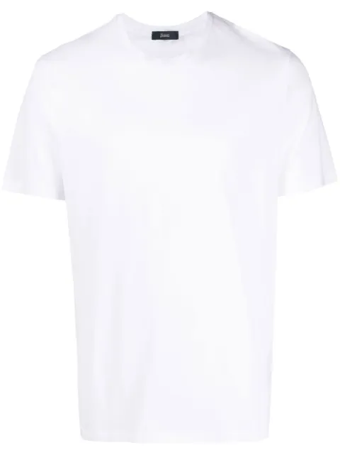 Herno logo-plaque cotton T-shirt White JG000166U52005