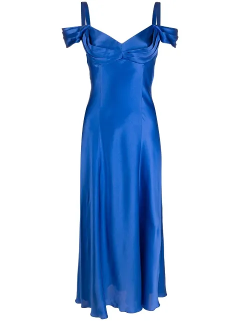 Alberta Ferretti off-the-shoulder midi dress Blue AEF231U04031617
