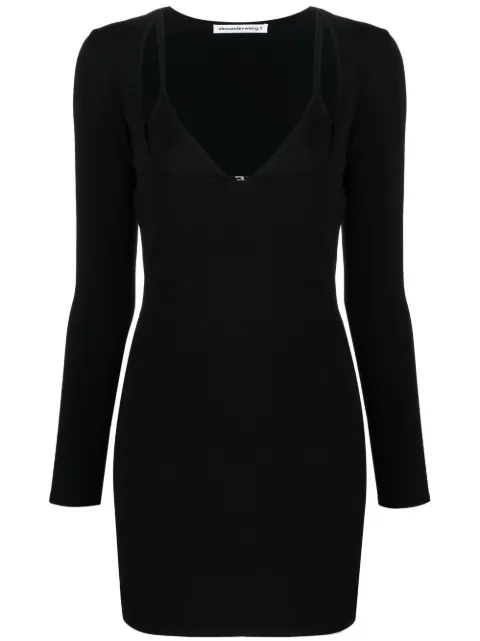 Alexander Wang layered-neckline detail dress Black 4KC2236004