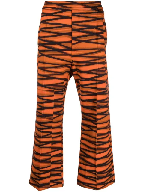 Pierre-Louis Mascia wide-leg geometric-print trousers Orange SPADASPT11608