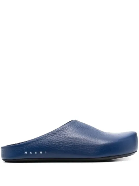 Marni textured-leather slippers Blue SBMR001400P4554