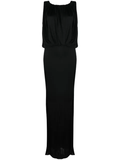 Saint Laurent draped sleeveless jersey dress Black 723241Y7F98