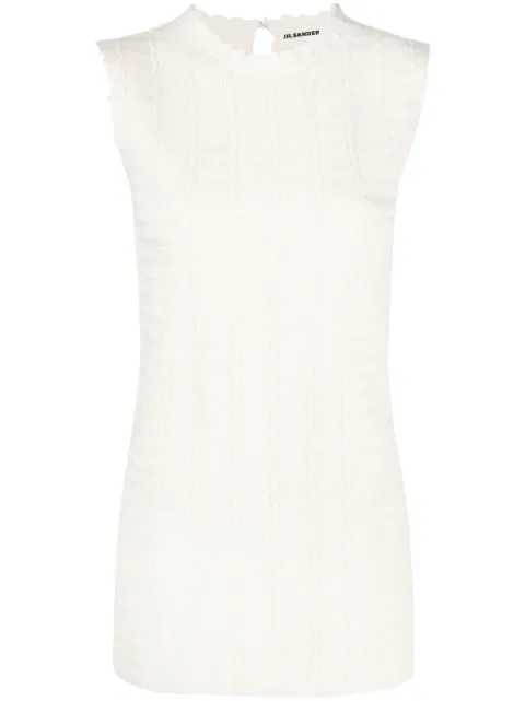 Jil Sander sleeveless zigzag-pattern sweatshirt White J02NC0131J15360