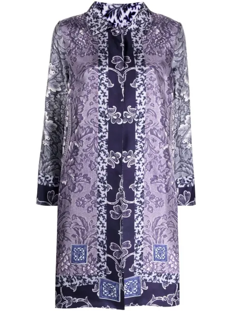 Pierre-Louis Mascia Aloe reversible silk coat Blue ALOESSPO10501