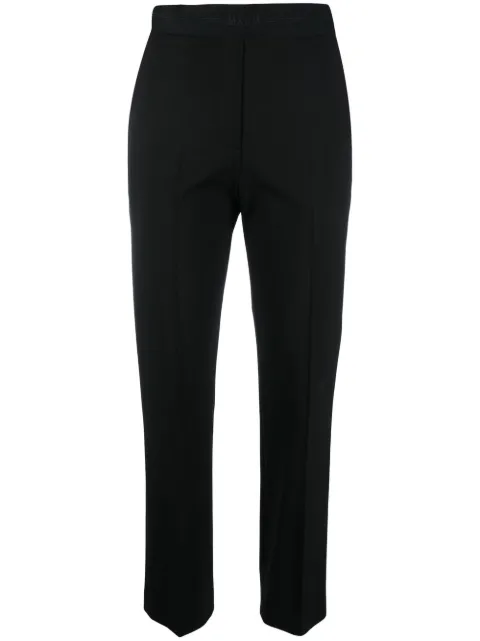 MSGM logo-waistband cropped trousers Black 3441MDP1523720099