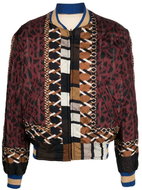 Pierre-Louis Mascia patchwork-design bomber jacket Red ALOADABM11172F
