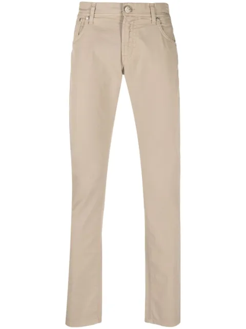 Corneliani low-rise skinny trousers Neutrals 914JN23120147